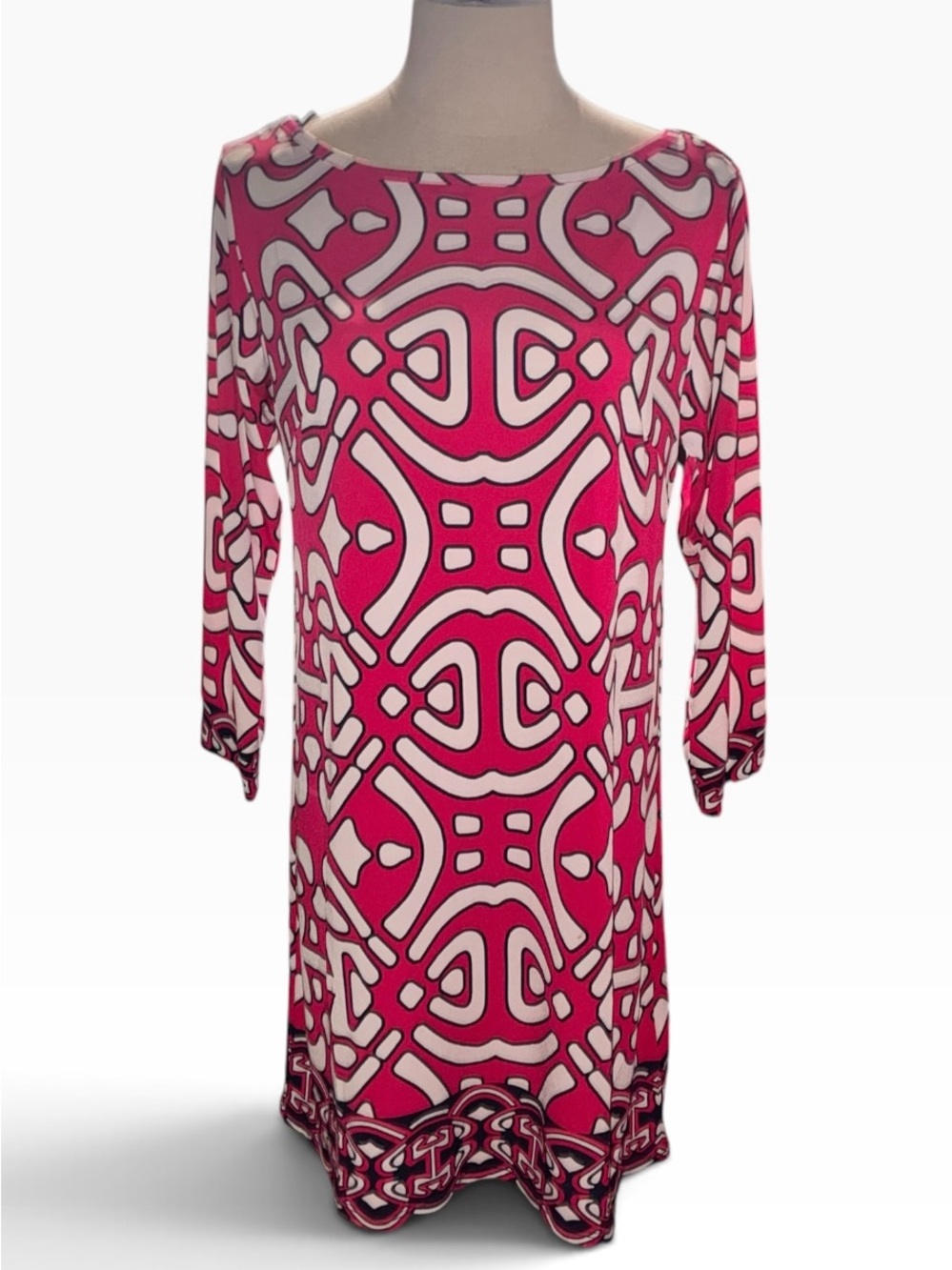 Laundry by Design Pink & Navy Blue Shift Mini Dress Sz 4